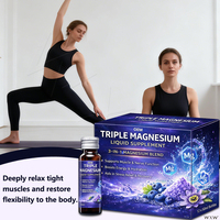 Suplemento Líquido Triple de Magnesio, Mezcla 3 en 1 de Magnesio, Apoyo para Músculos y Nervios, Energía, Alivio del Estrés, Recuperación