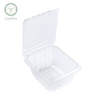 Voedselveilige recyclebare 250 gram plastic punnets PET verpakking voor blauwe bessen en frambozen met reliëfdruk en handvat voor groenten