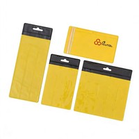 Porte-cartes en PVC bicolore personnalisé, découpé avec trou de suspension, étui pour cartes imprimé, étiquette de marque de mode avec fermeture à clip