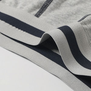 Calzoncillos bóxer de manga larga sin costuras con logotipo personalizado a la moda 95 algodón 5spandex ropa interior tejida para hombre Calzoncillos bóxer de pierna larga de malla - Product Image 4