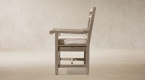 Custom Weathered Teak Outdoor <b>Dining</b> Set, <b>Rustic</b> Patio <b>Dining</b> <b>Table</b> <b>and</b> <b>Chairs</b> Set with Seat Cushions for Garden - Product Image 2