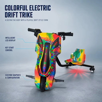 Kart électrique de mode 8 pouces 36V, Trike de drift avec équipement de protection, 350W, 3 roues, 360°, Trottinette de drift fou pour enfants, Extérieur, Écologique