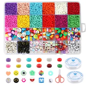 Personalização 28/24 Grades De Vidro Seed Beads Kits Beads Seed Beads Set Clay Beads Conjuntos DIY Jóias