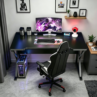 Escritorio de Esquina para PC, Mesa Competitiva para Cibercafé, Consola Moderna de Madera para Juegos