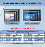 PC tout-en-un Android 10 12 15 17 19 21 pouces, 1000 nits, IP65, écran LCD industriel, RS485, RS232, écran tactile HMI, PC industriel