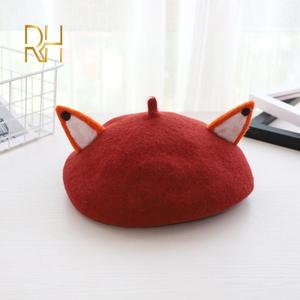 Bán Buôn Phụ Nữ Của Len Dễ Thương Thỏ Mèo Gấu Fox Tai Ấm Họa Sĩ <span class=keywords><strong>Hat</strong></span> Handmade Đáng Yêu Beret <span class=keywords><strong>Hat</strong></span> Cho Cô Gái - Product Image 3