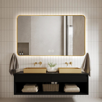 Miroir de salle de bain intelligent à LED avec fonction de mémoire personnalisée, gradation réglable, interrupteur tactile, éclairage LED pour projet