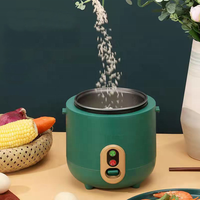 Mini-cuiseur à riz 0,8 L avec poignée, vert et jaune, pot antiadhésif, maintien au chaud à un bouton, usine OEM