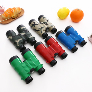 Twin Tube Toy Binoculars 5X Plastic Camouflage Green Blue Red For Kids Nature Exploration - Product Image 1