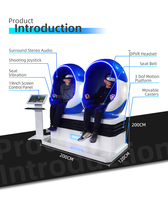 YHY Plus de 200 jeux Simulateur de réalité virtuelle Machine à œufs 2 places Chaise œuf réalité virtuelle 9D avec lunettes de réalité virtuelle 3D
