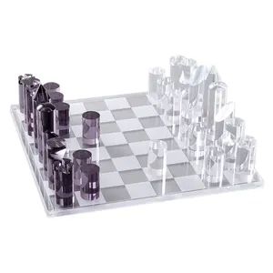 Jeu d'échecs en acrylique personnalisé, 8 pièces, dames