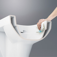 Sans Monture Accroché au Mur Intelligent Monobloc en Céramique P-Trap Télécommande Siège Chauffant Toilettes Sanitaires pour Salle de Bains d'Hôtel