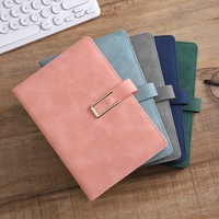 Carnet de notes A5 en cuir avec couverture magnétique, agenda en papier avec logo personnalisé, reliure cousue, 100 feuilles - Cadeau pour entreprise, école