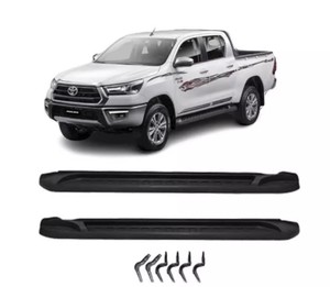 Bệ bước bên phải bằng hợp kim nhôm màu đen, thiết kế mới năm <span class=keywords><strong>2025</strong></span>, dành cho thị trường phụ tùng thay thế, lắp đặt không cần khoan cho <span class=keywords><strong>Hilux</strong></span> - Product Image 2