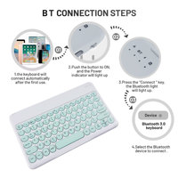 Keyboard Mini Nirkabel Bt Plastik Ultra Tipis Ambidextrous Hot-Swap Floating Touchpad Isi Ulang untuk iPad Air 4 5 6 7 Pro