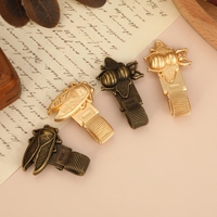 Porte-stylo créatif en métal antique motif insecte, en alliage de zinc, avec clip à ressort rétro, pour sac à dos, cahier d'étudiant et journal