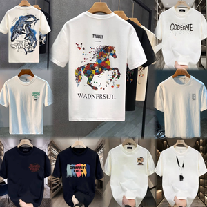 <span class=keywords><strong>เสื้อยืด</strong></span>ฮิปฮอปผู้ชาย คอเรียบ ผ้าคอตตอนนุ่มถัก 220gsm ลายตัวอักษร แขนสั้น ผ้าฝ้าย 100% ลดราคา ขายส่ง - Product Image 5