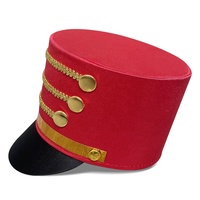 SOLPOP Chapeau de majorette, casquette de maître de cérémonie, casquette de casse-noisette, casquette de shako, uniforme de majorette, costume de garde pour défilé de Noël, fête, club, Halloween