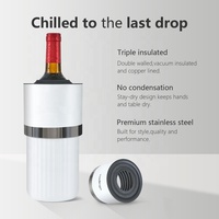 Refroidisseur de bouteille de vin à double paroi isolé sous vide, isolateur de champagne portable, manchon isotherme en acier inoxydable