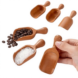 Juego de Cucharas de Café de Madera, Diseño Clásico, Mango Largo, Ecológico, Duradero, Acabado Espejo, para Granos de Café y Almacenamiento de Sal - Product Image 1