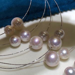 Collier de perles d'Akoya blanches australiennes miniatures de 6 à 7 mm, naturelles, sans couleur, avec une perfection subtile - Product Image 4