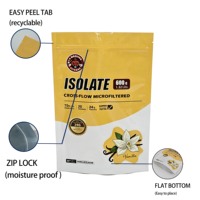 Sachet Doypack Personnalisé Jaune en PET/PE pour Protéine en Poudre Isolée avec Fermeture Zip, Emballage Alimentaire de Qualité pour Nourriture pour Animaux