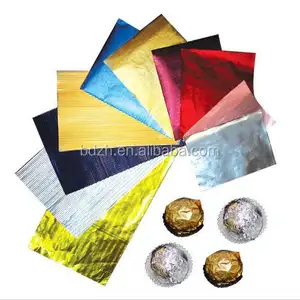 Feuilles de papier alimentaire en aluminium doré de 10cm x 10cm pour chocolat