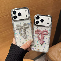 Funda para Teléfono Móvil con Diseño de Arcoíris Láser IMD para iPhone 17 16 15 14 Pro Max, Transparente, Colorida, Brillante, con Diseño de Mariposa y Purpurina en la Parte Posterior