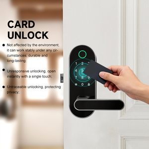 Serrure de porte intelligente UIELOCK avec poignée, applicable aux locaux locatifs tels que les maisons et les appartements en location, adaptée aux portes de 40 à 90 mm - Product Image 4