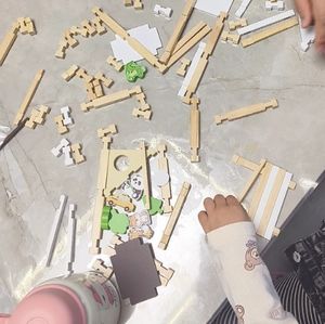 Rompecabezas de <span class=keywords><strong>Casa</strong></span> de <span class=keywords><strong>arquitecto</strong></span> de educación temprana artesanías en madera hechas a mano padres niños edificio mortaja bloques de espiga juguete de madera para regalo - Product Image 5