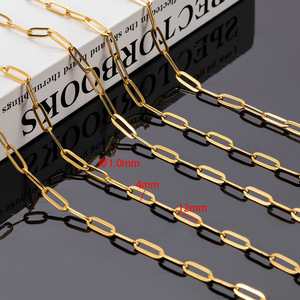 18K Vacuum Plated Stainless Steel Oval Flat Link Paperclip <b>Chain</b> | Gold and Silver Decorative <b>Necklace</b> <b>Chain</b> for Jewelry Making - Product Image 4