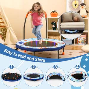 Trampolín Plegable para Niños, Interior y Exterior, con Luces LED, Rebounder de Ejercicio para Niños, Mini Trampolín de 36 Pulgadas para Niños Pequeños - Product Image 6
