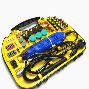 130W速度調整ロータリーグラインダーハンドヘルド電気ドリルジュエリー研磨および研削DIY211PCミニ電気グラインダー