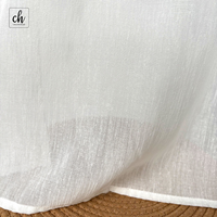 Tissu de rideau transparent effet lin série 6003 en gros, 100 % polyester, voile de poids moyen, filtrant la lumière pour fenêtre