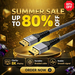 Cable DP 1.4 con Descuento, 8K/60Hz 4K 240Hz, Revestimiento de PVC, Blindaje de Lámina, 2m, Cable de Audio y Video HD, Suministro Directo de Fábrica, <span class=keywords><strong>PS5</strong></span> - Product Image 1