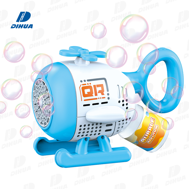 30-Hole Electric Cartoon Helicopter Bubble Machine with 90ML Bubble Solution Automatic Bubble Maker for Kids Perfect Outdoor Toy