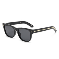 Lunettes de soleil polarisées UV400 de luxe, de haute qualité, carrées, vintage, populaires, de créateur, avec monture carrée en acétate