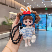 Porte-clés personnalisé HECION, tendance, charme de téléphone, poupée en verre, pendentif mignon, figurine, cadeau, poupée princesse, porte-clés