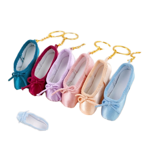 Llavero <span class=keywords><strong>de</strong></span> hilo con diseño <span class=keywords><strong>de</strong></span> zapatilla <span class=keywords><strong>de</strong></span> <span class=keywords><strong>ballet</strong></span> <span class=keywords><strong>de</strong></span> dibujos animados, hecho a mano y ecológico, con impresión tipográfica, soporte para monedas, ideal para regalo <span class=keywords><strong>de</strong></span> cumpleaños - Product Image 1