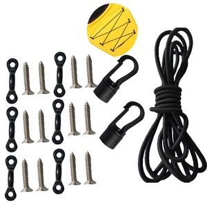 Ensemble de crochets pour corde de kayak, boulons à vis de 6 mm, cordon élastique en nylon, accessoire pour sports nautiques en plein air - Product Image 4