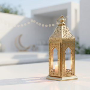 Lanterne à bougie marocaine en métal doré brillant, populaire auprès des fabricants, pour la décoration intérieure - Product Image 1