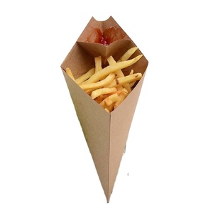Portafrituras <span class=keywords><strong>de</strong></span> Papel Kraft <span class=keywords><strong>con</strong></span> Bolsillo para Salsa, Contenedores Desechables Antigrasa para Frituras y Snacks para Llevar - Product Image 1