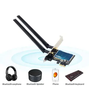 1200Mbps PCI-E Wireless Network Card Desktop 802.11AC Dual Band 2.4G 5G PCIe WIFI BT Adapter For Computer