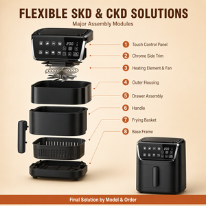 Friteuse à air chaud 5L sans huile 1500W 220V avec fenêtre visible antiadhésive CE ERP LFGB Friteuses à air chaud pour la maison et la cuisine KA31008 - Product Image 3