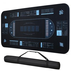 Tapete de Póker Profesional Moderno y Exclusivo de PVC, 177.8 cm X 88.9 cm, Antideslizante, Duradero, Plegable, con Guía de Posibilidades de Póker, Juegos de Casino - Product Image 1