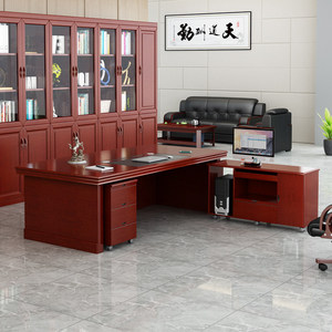 Escritorio Ejecutivo Moderno con Gabinete de Almacenamiento, Mueble de Oficina de Tablero de Melamina para Espacio de Trabajo de Jefe o Gerente - Product Image 3