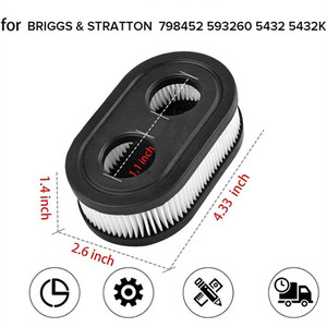 Filtre à air pour tondeuse Briggs & Stratton 798452, taille standard pour les modèles Hyakuritsu 0861, numéro de pièce - Product Image 5