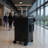 Valise de maquillage portable grande capacité avec roulettes multidirectionnelles, éclairage intégré et port USB pour professionnels