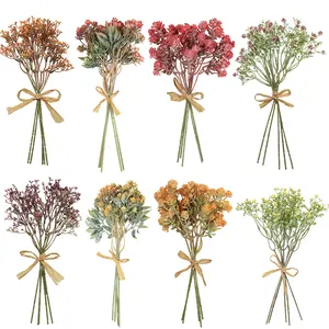 Bay berry Leaves Rose Bud Hands trauß Braut Hand Bouquet Simulation Pflanze Home Hochzeit Dekorateur Gefälschte Blumen Künstlicher Baum