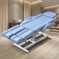 Table de massage multifonctionnelle portable et pliable en cuir synthétique moderne, avec éponge haute densité, réglable, pour spa, salon, maison, en métal